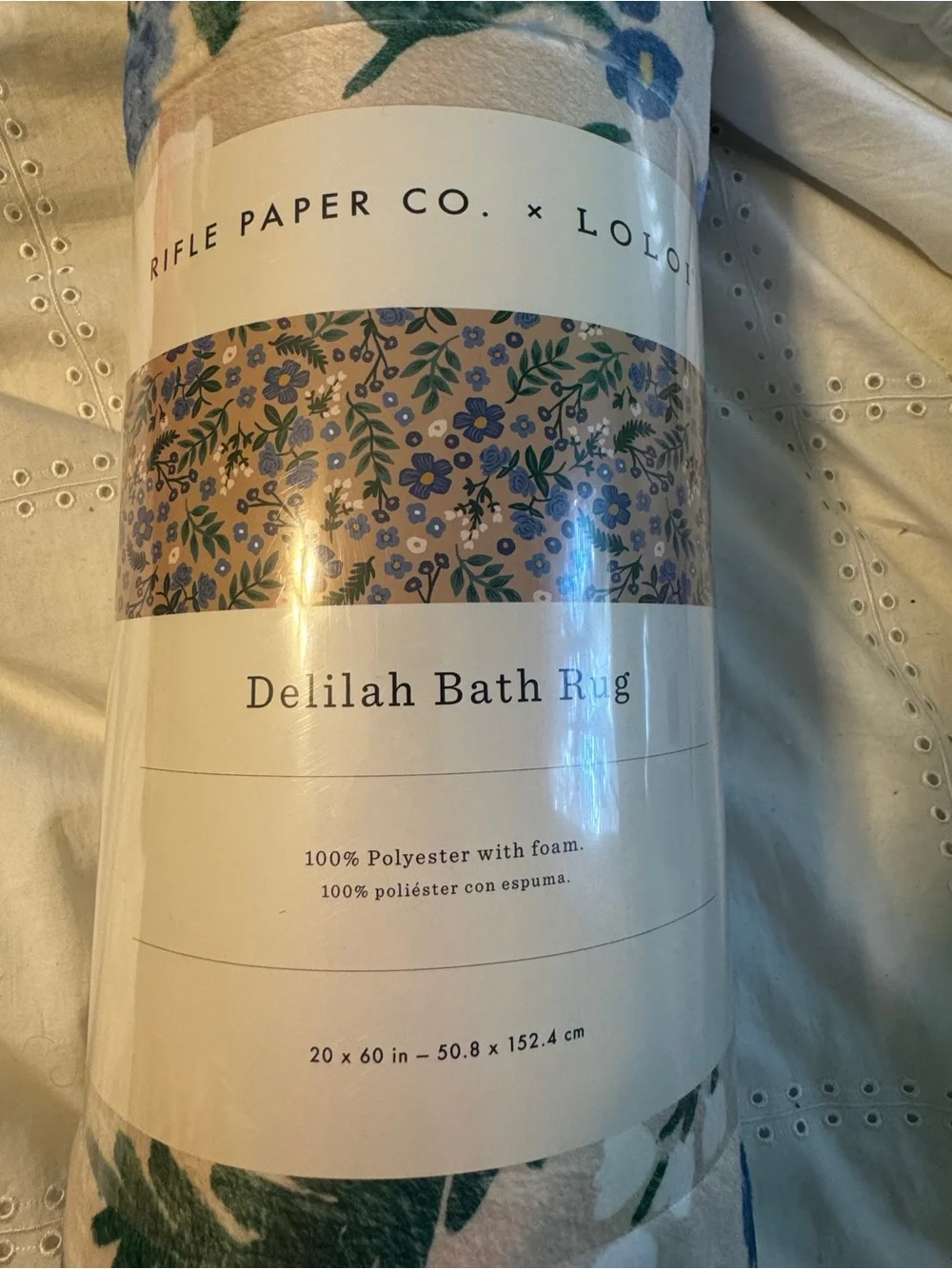 Rifle Paper Co. x Loloi Delilah Bath Rug in Beige Floral